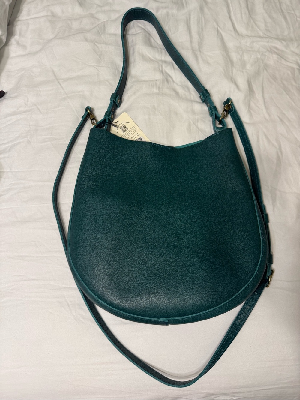 NWT Portland Leather Goods Large Olivia Bag in Sea Glass Teal Blue Color